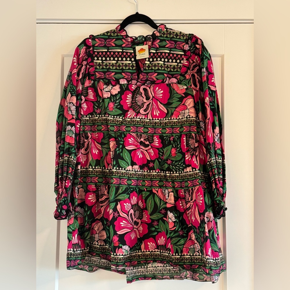 Farm Rio Floral Pink and Green Women's dress